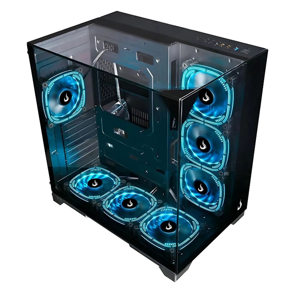 Gabinete Gamer Rise Mode Galaxy Full Glass S/Fan S/Fonte Mid Tower ATX Preto - RM-CA-FG-B
