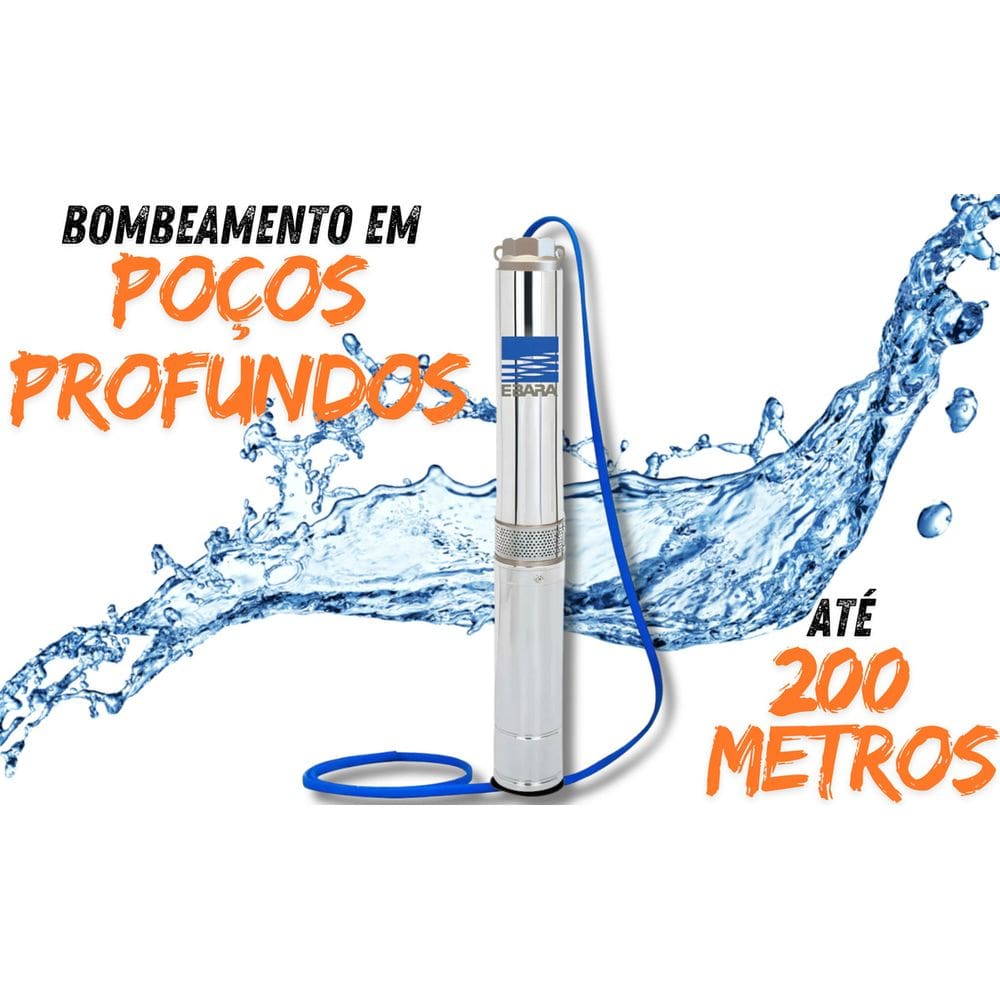 Motobomba Submersa Caneta Ebara 1,5 Cv Trifásica Poço Até 200 M