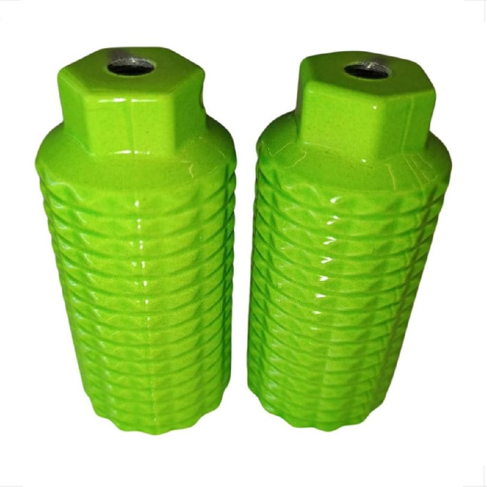 Par Apoio Pedaleira Bmx Pezinho Trolhão Suporte De Pé Aluminio Verde Neon Bicicleta Bike