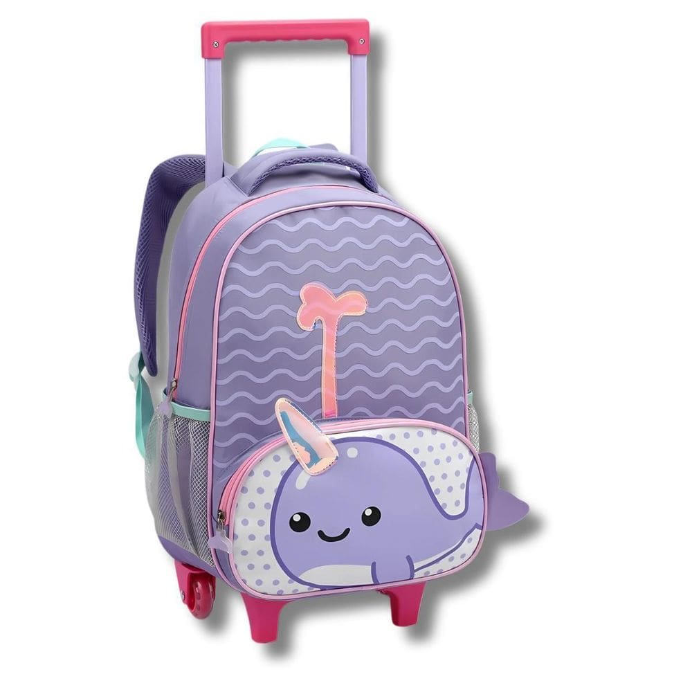 Mochila Rodinhas Zoop Seanite Escolar Infantil Lilás Narval