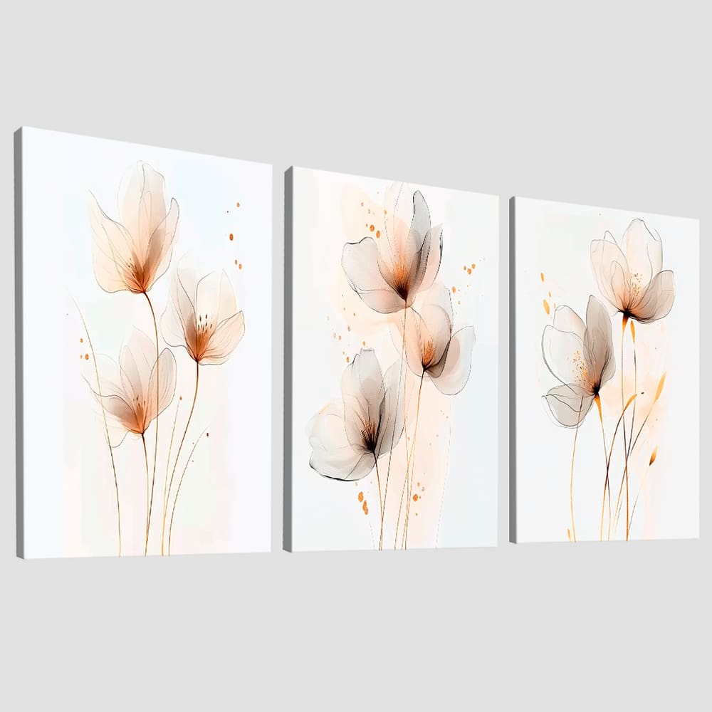 Quadro Decorativo Trio Flor Minimalista Elegância