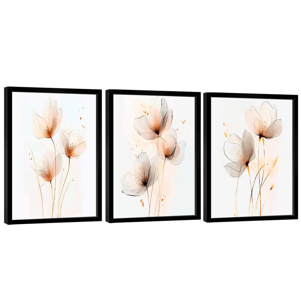 Quadro Decorativo Trio Flor Minimalista Elegância