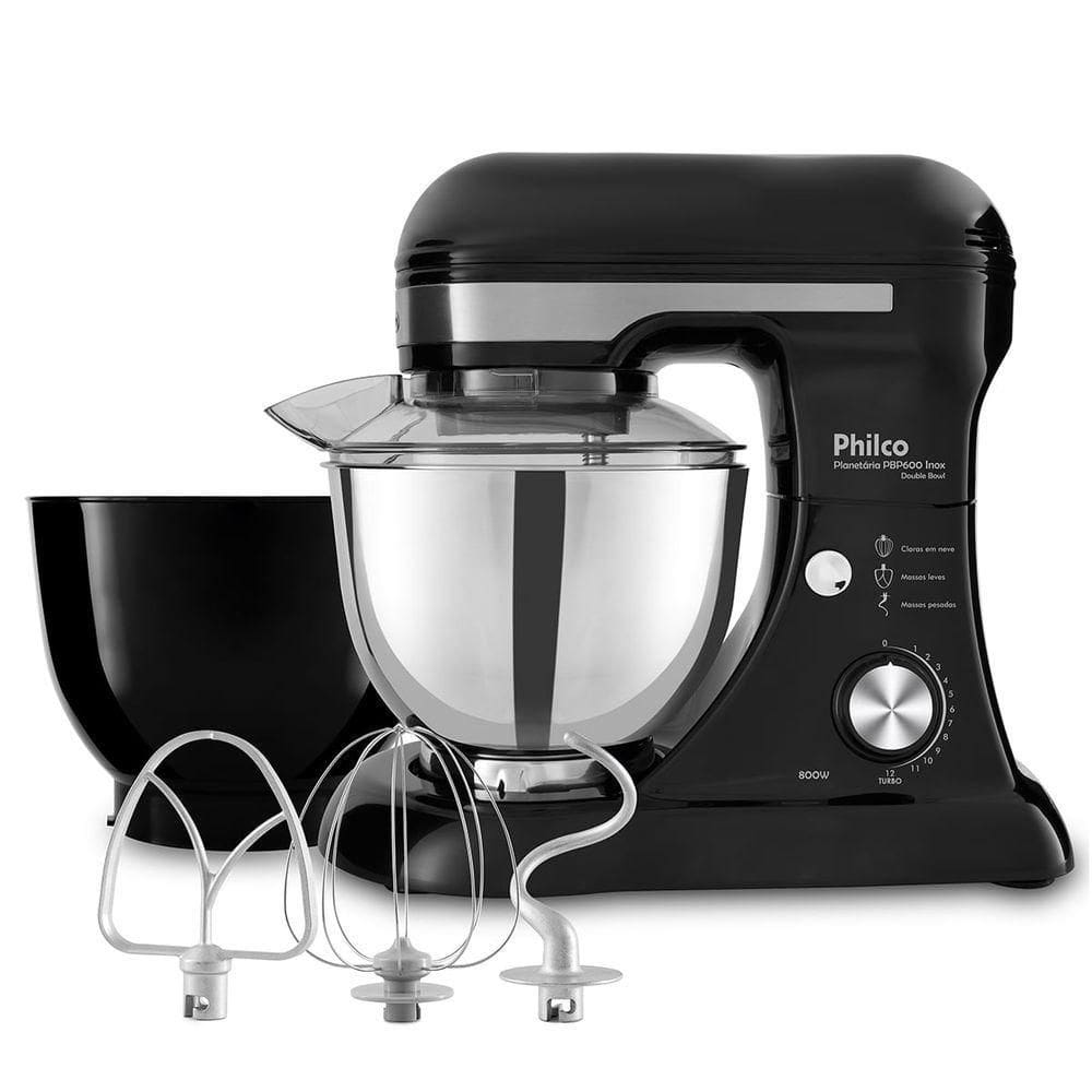 Batedeira Planetária Philco PBP600P Turbo Inox Double Bowl 600W110V
