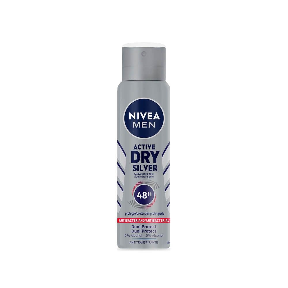 Desodorante Nivea Men Silver Protect Antibacteriano Aerosol Antitranspirante 48h 150ml