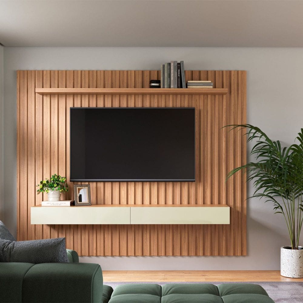 Painel Suspenso Ripado 228cm c/02 Gavetas - Pradel