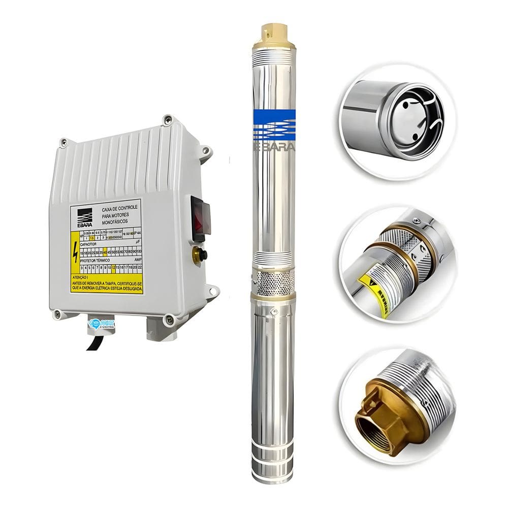 Motobomba Poço Caneta Palito Ebara 3bps2/22 - 1.5cv +control Box
