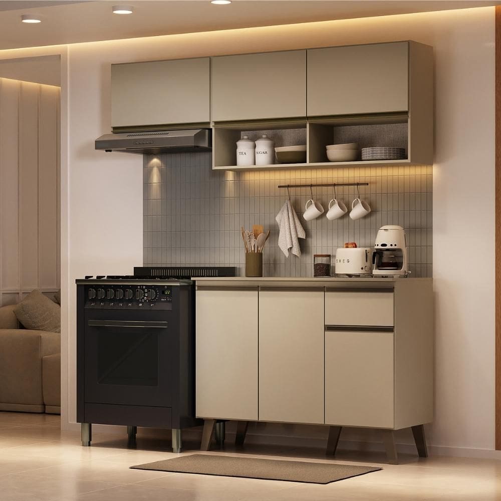 Armário de Cozinha Compacta Atlanta PetitCarraro Amêndoa