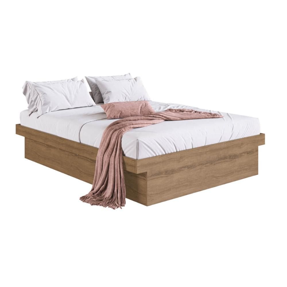 Cama Box Casal Queen Baú CB1160 158x198cm Haste Articulável de Aço Marrom - Art In Móveis