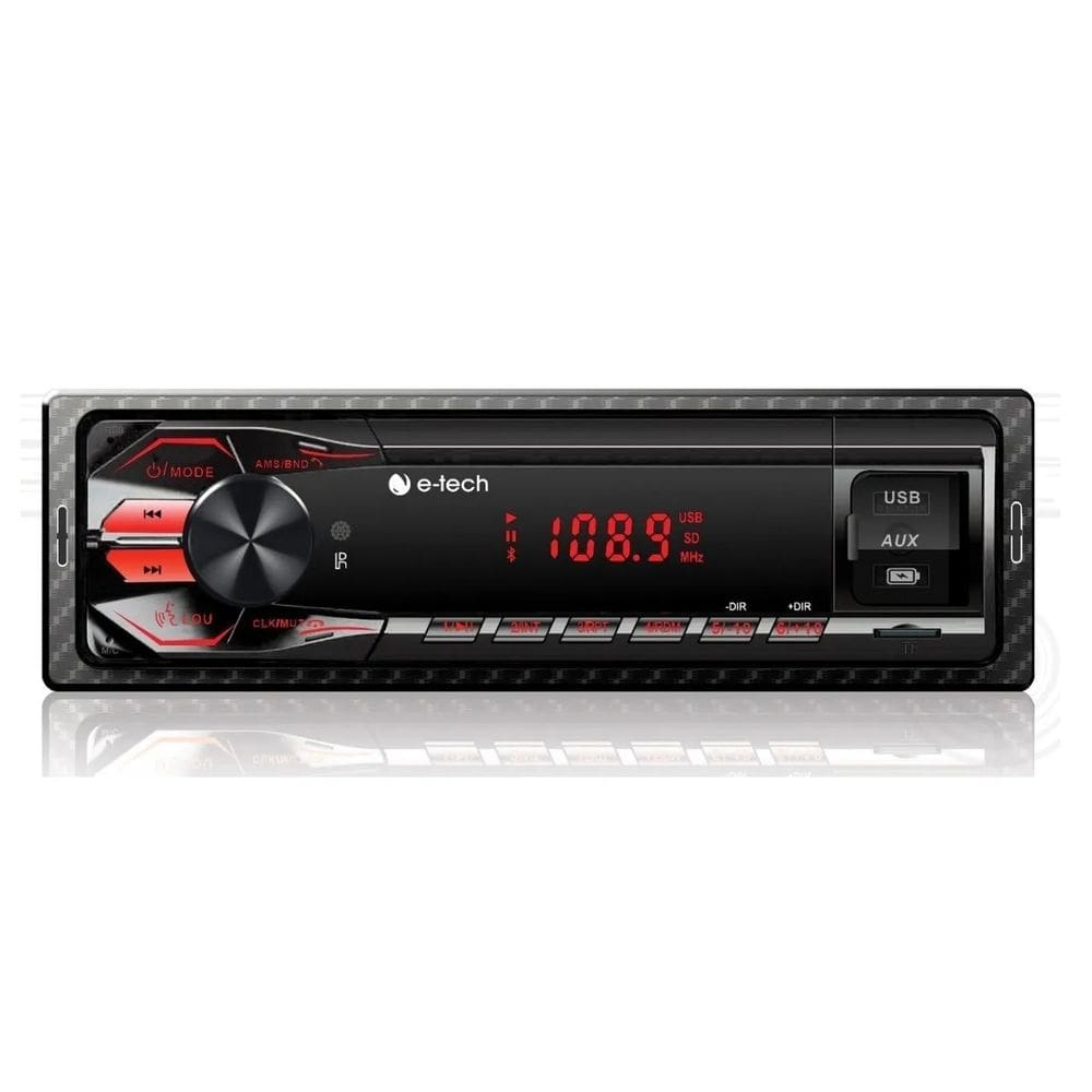 Aparelho De Som Carro Radio Etech Premium Usb Bluetooth