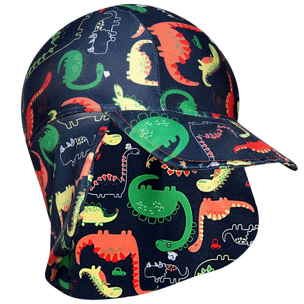 Boné Praia Bebê e Infantil Proteção UV 50+ Dinossauros Marinho Tip Top