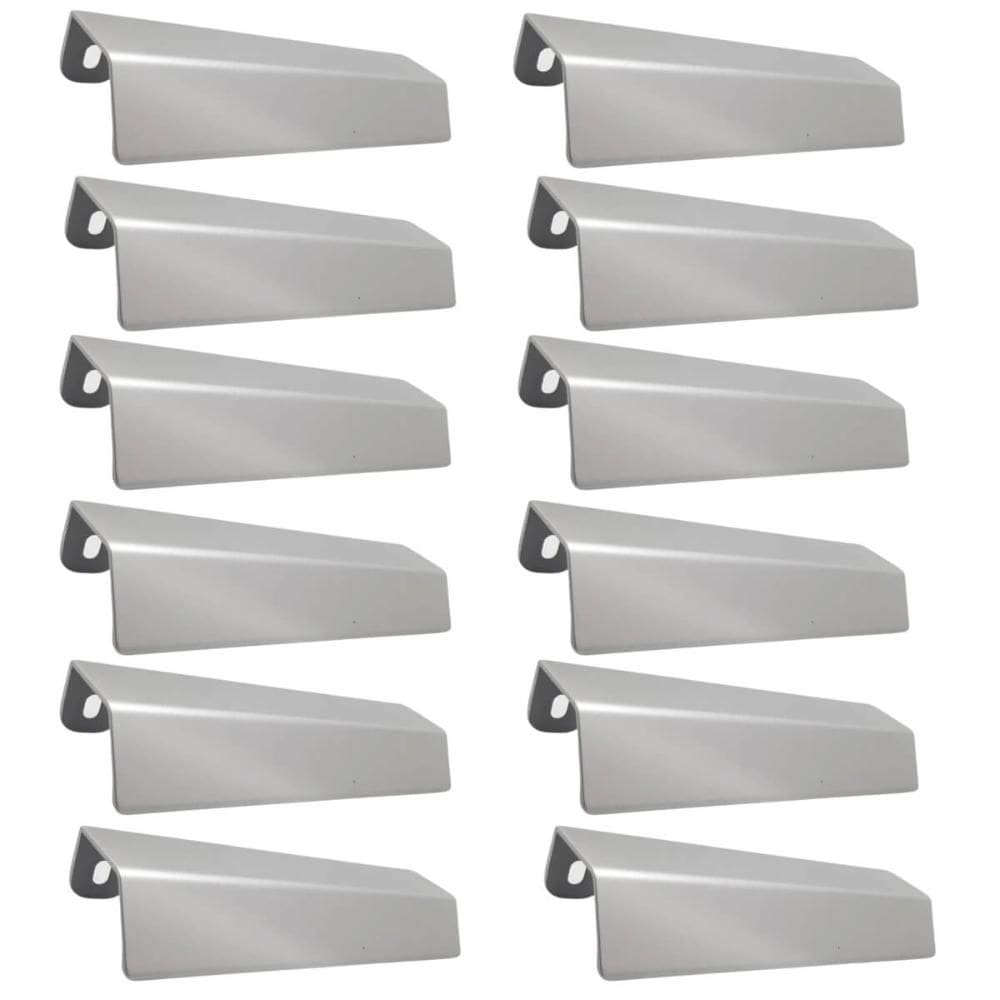 Kit 12 Puxadores Alça Sobrepor para Móveis Níquel Escovado 1