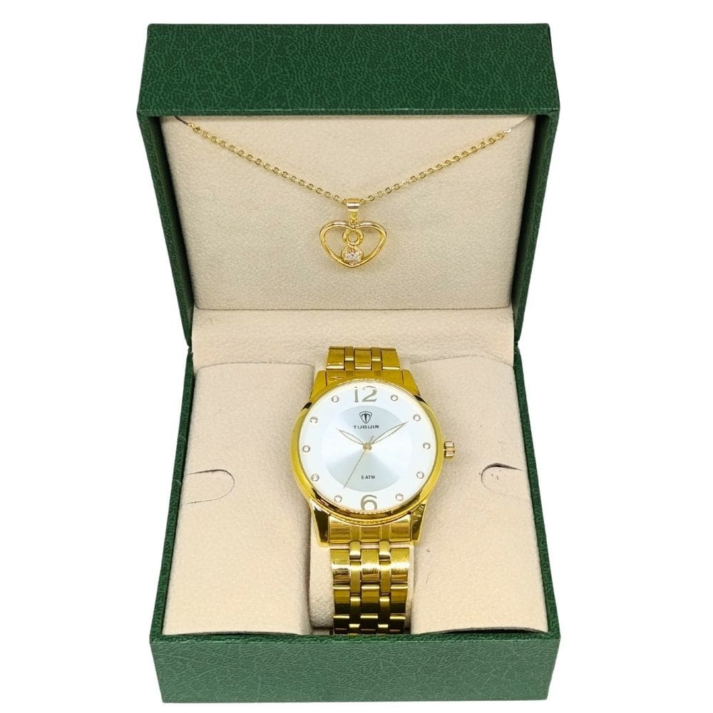 Relógio Feminino Tuguir Analógico TG35050 Dourado e Prata
