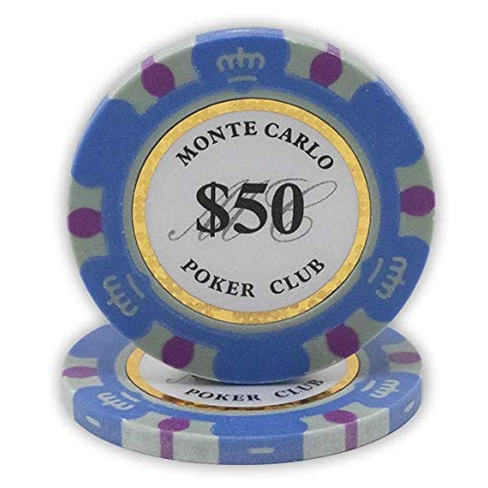 Fichas de pôquer DA VINCI Monte Carlo Poker Club 14g x50 Teal