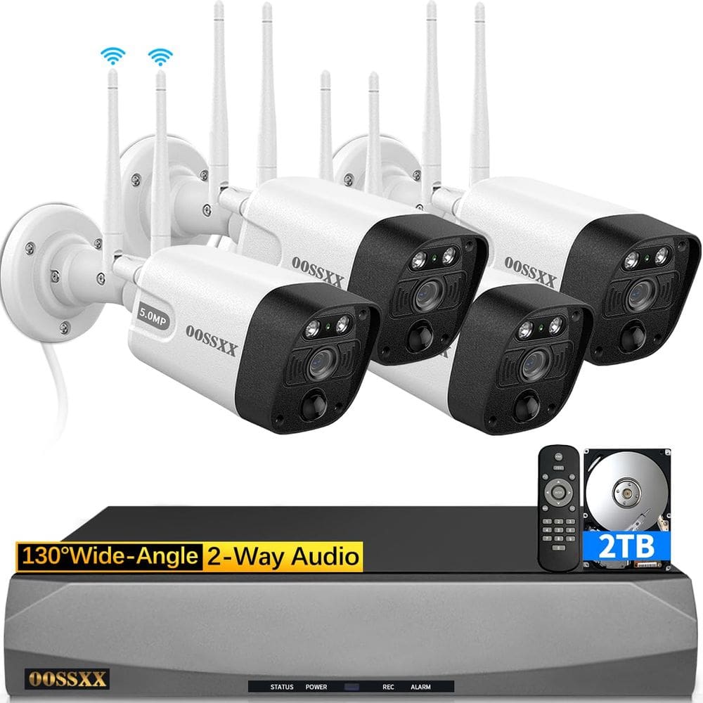 (5.5MP) Sistema de câmera de segurança sem fio externo OOSSXX
