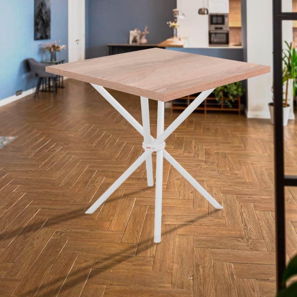 Mesa De Jantar 4 Lugares Branco E Carvalho Islas