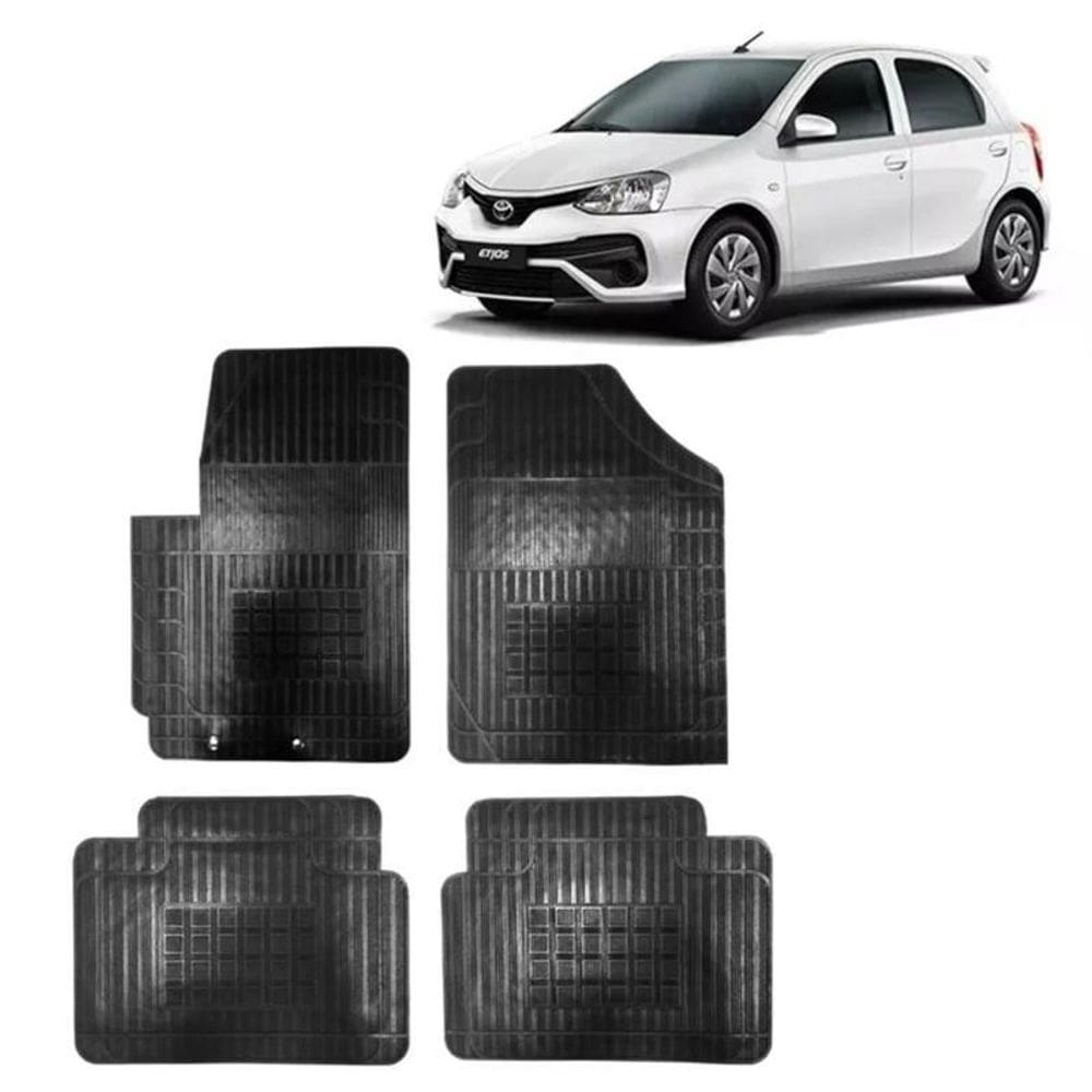 Tapete Borracha Toyota Etios 2019 Até 2021 4 Peças Preto