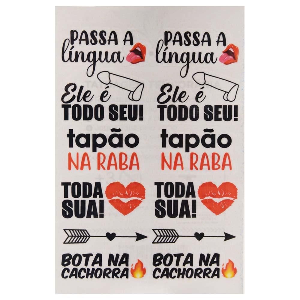 Tatuagem Temporária Tapão na Raba Sexy Ousada e Divertida 12 Desenhos Provocantes