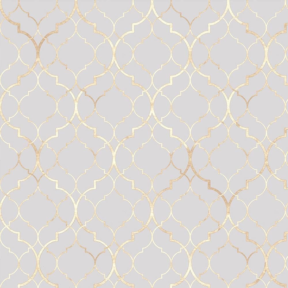 Papel De Parede Clássico Marrocos Em Tons De Cinza E Gold