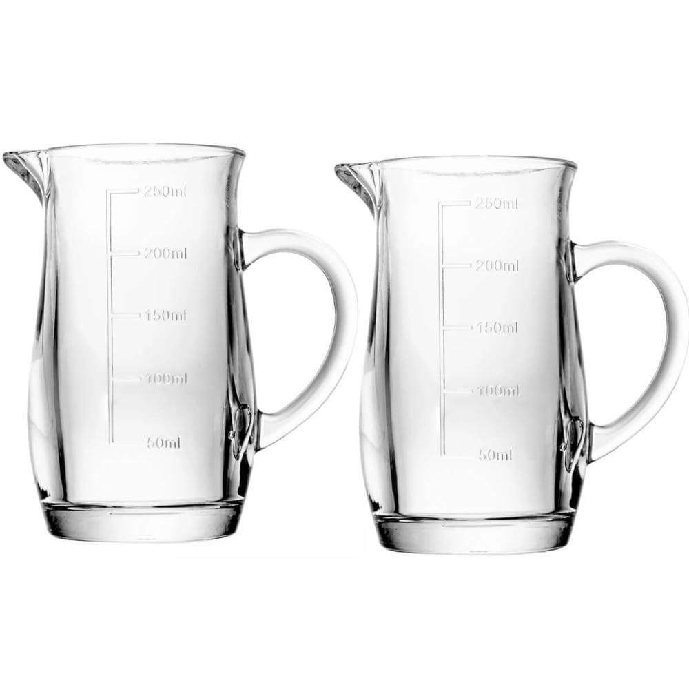 Kit 2 Jarras Medidoras 250ml Lyor Vidro Com Alça Bico Direci