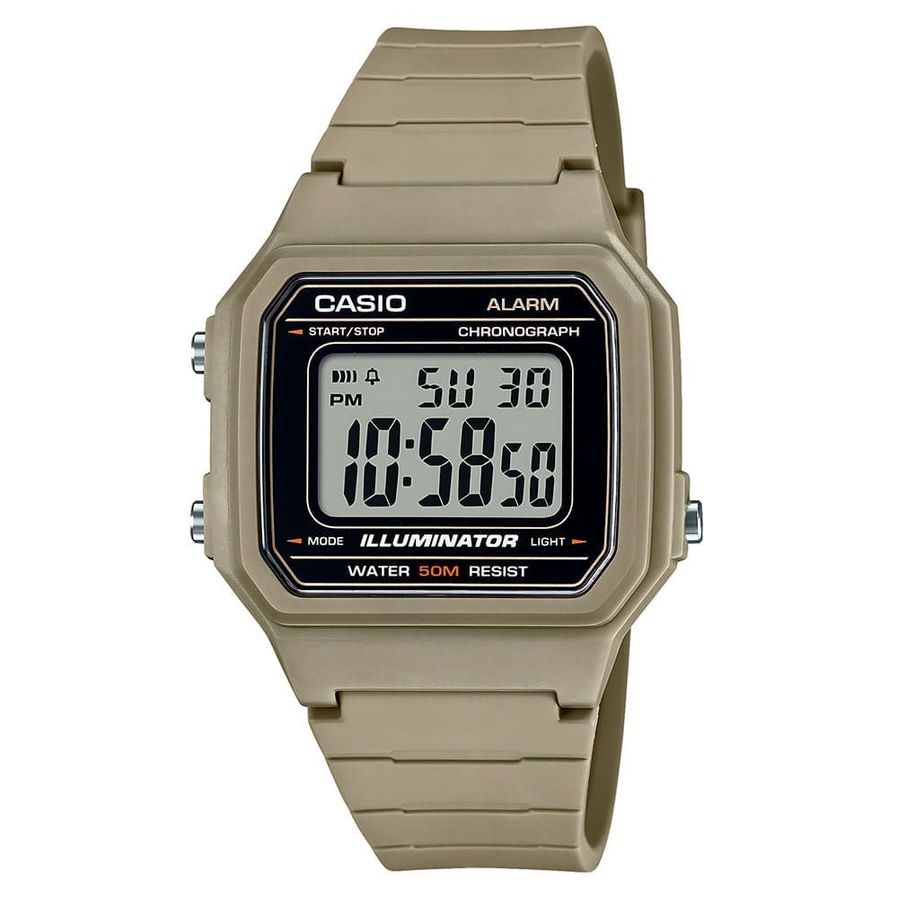 Relógio CASIO masculino analógico verde W-217H-5AVDF