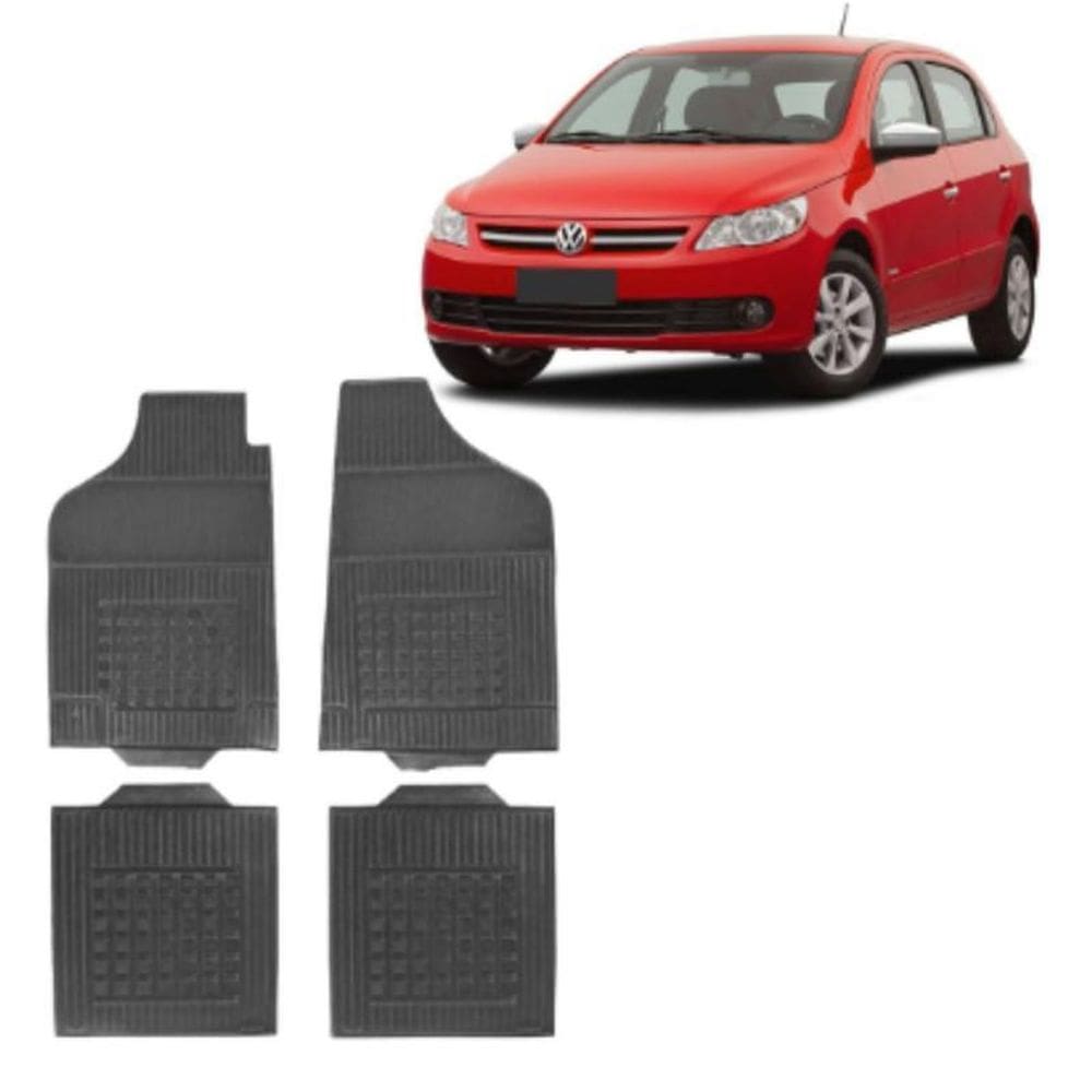 Tapete Borracha Vw Gol G5 2008 Até 2012 4 Peças Preto