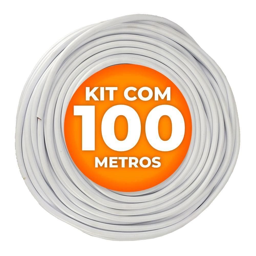 Cabo Pp Branco 4 Vias (4 X 2,5mm) Cobreado 100 Metros