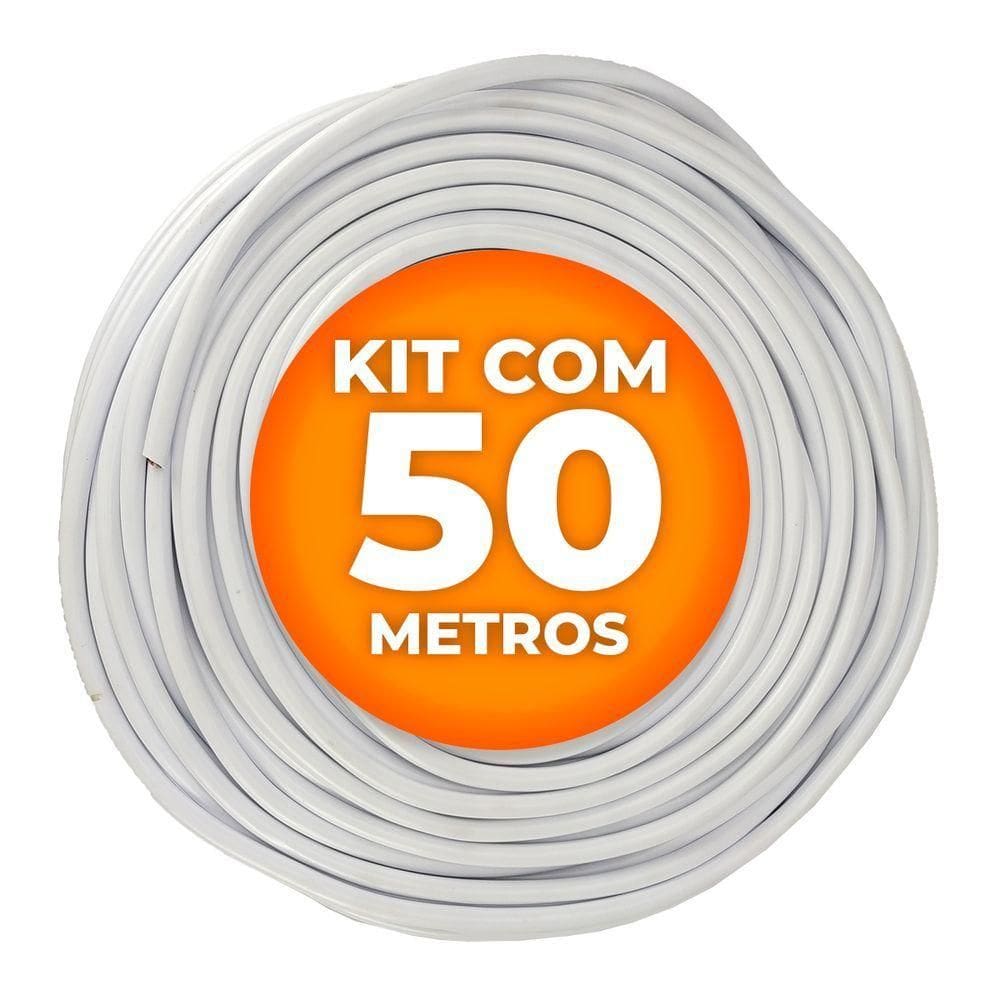 Cabo Pp Branco 4 Vias (4 X 2,5mm) Cobreado 50 Metros