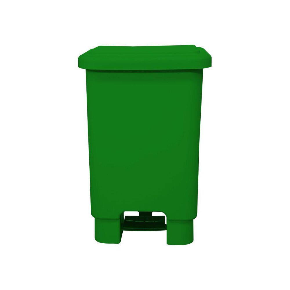 Lixeira Plástica Retangular Com Pedal 25 Litros - Verde