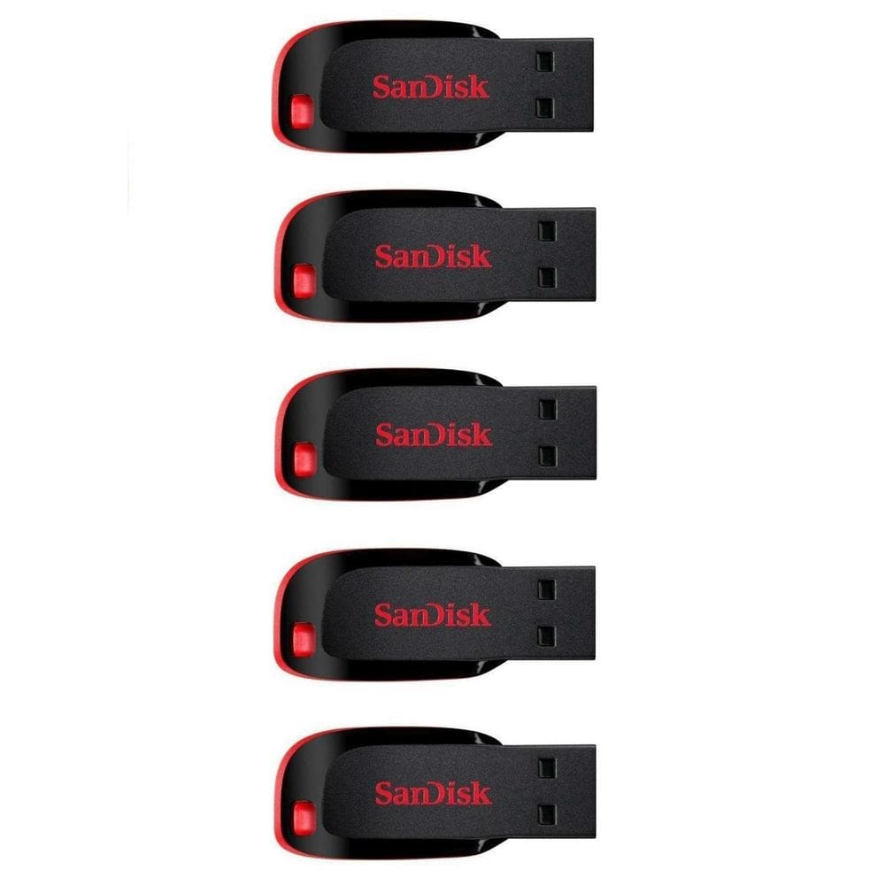 Kit 5 Pendrives Sandisk Cruzer Blade 64Gb Z50
