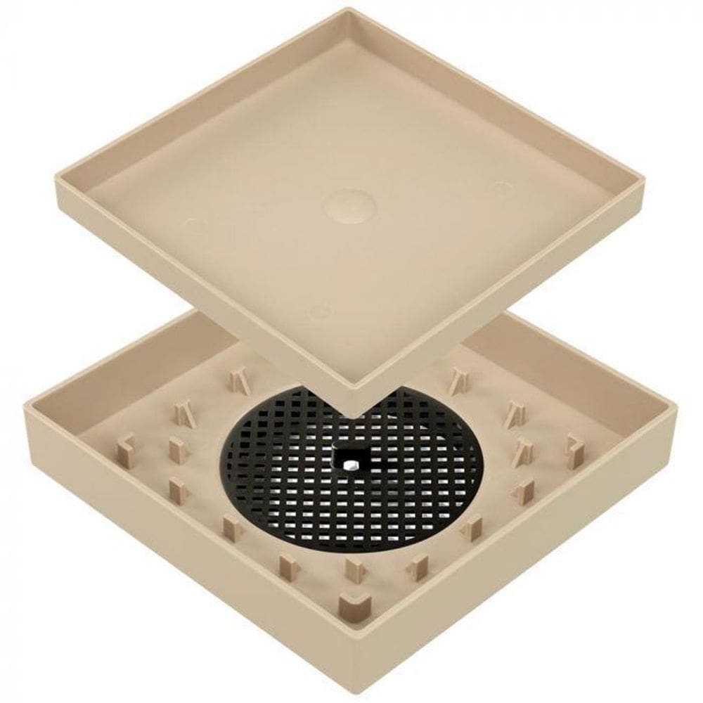 Ralo Oculto Invisível 15 X 15Cm Bege Seca Piso E Porcelanato