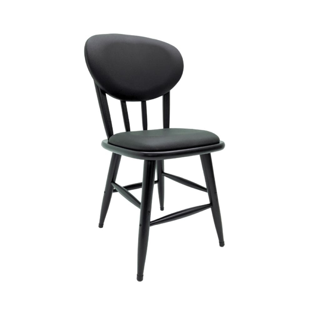 Cadeira de Madeira Torneada 43cm X 83cm com Estofado Preto