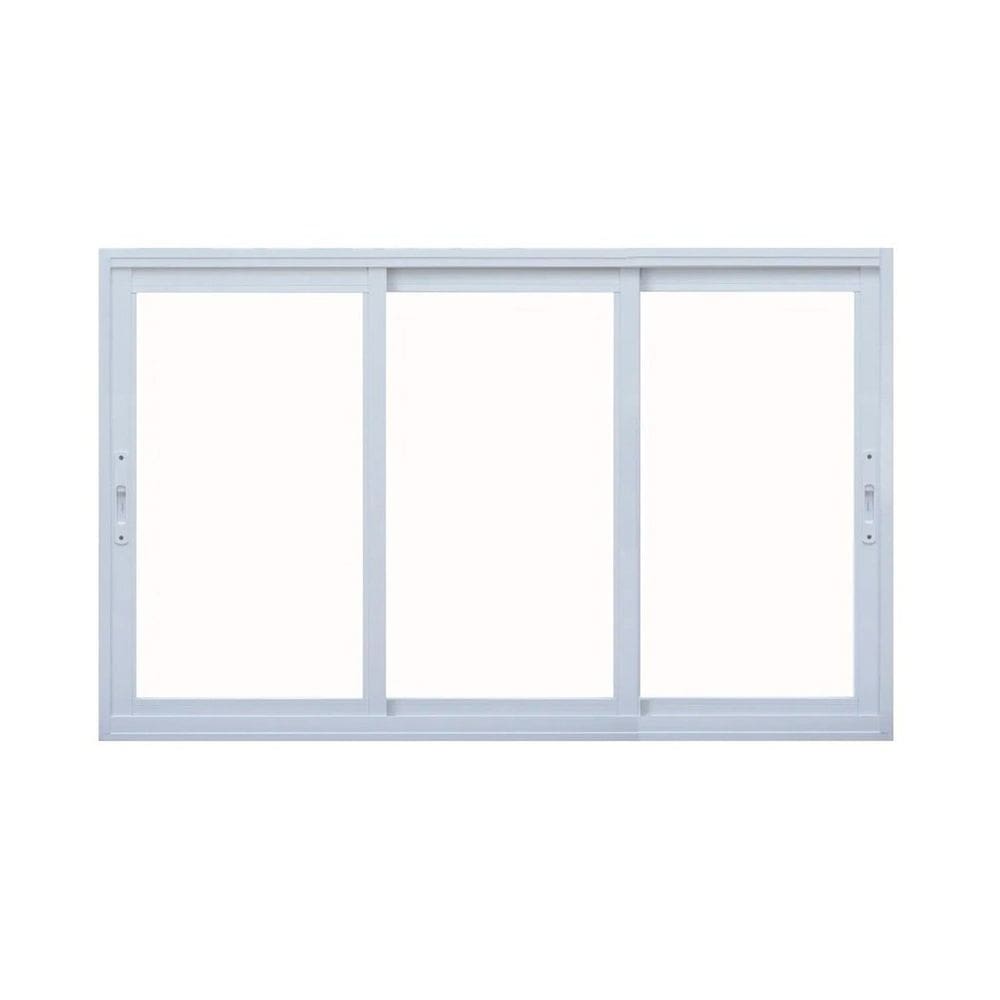 Janela Correr 3 Folhas Vidro 200cm x 100cm Vidro de Segurança 6cm Fábrica do Alumínio Branco