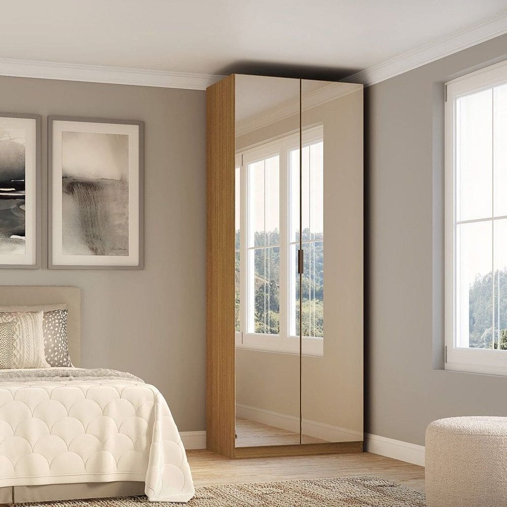 Guarda-roupa Modular 2 Portas com Espelho Altezza Freijó