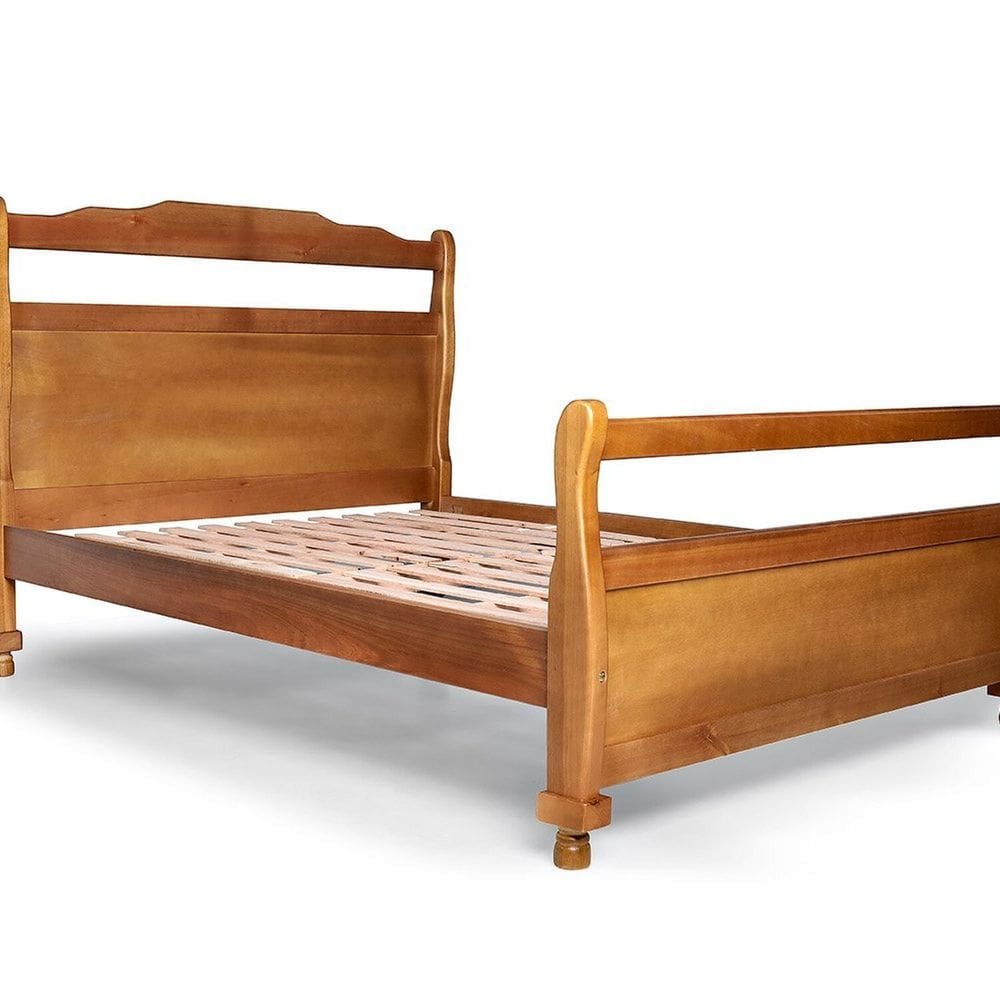 Cama Inglesa 160 em Madeira Maciça 118cm X 217cm Mogno Mel
