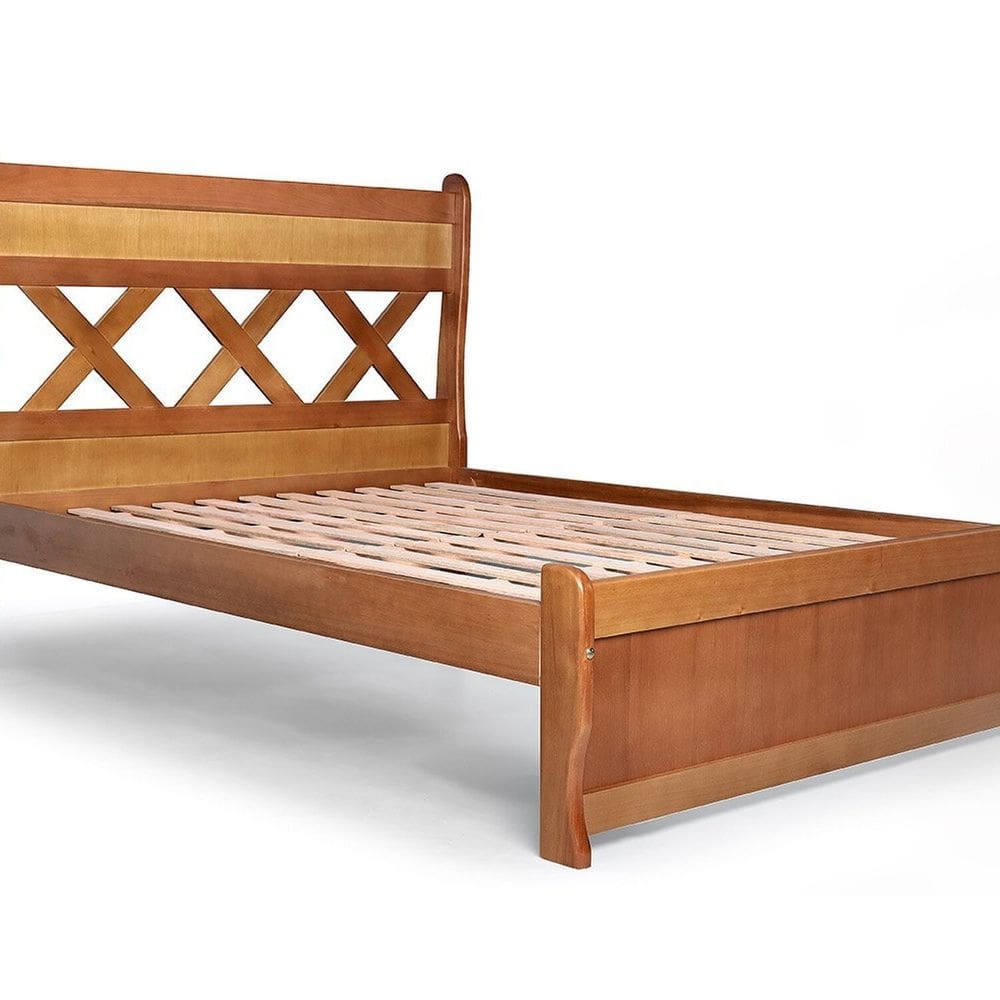 Cama X em Madeira Maciça 120cm X 203cm Mogno / Mel