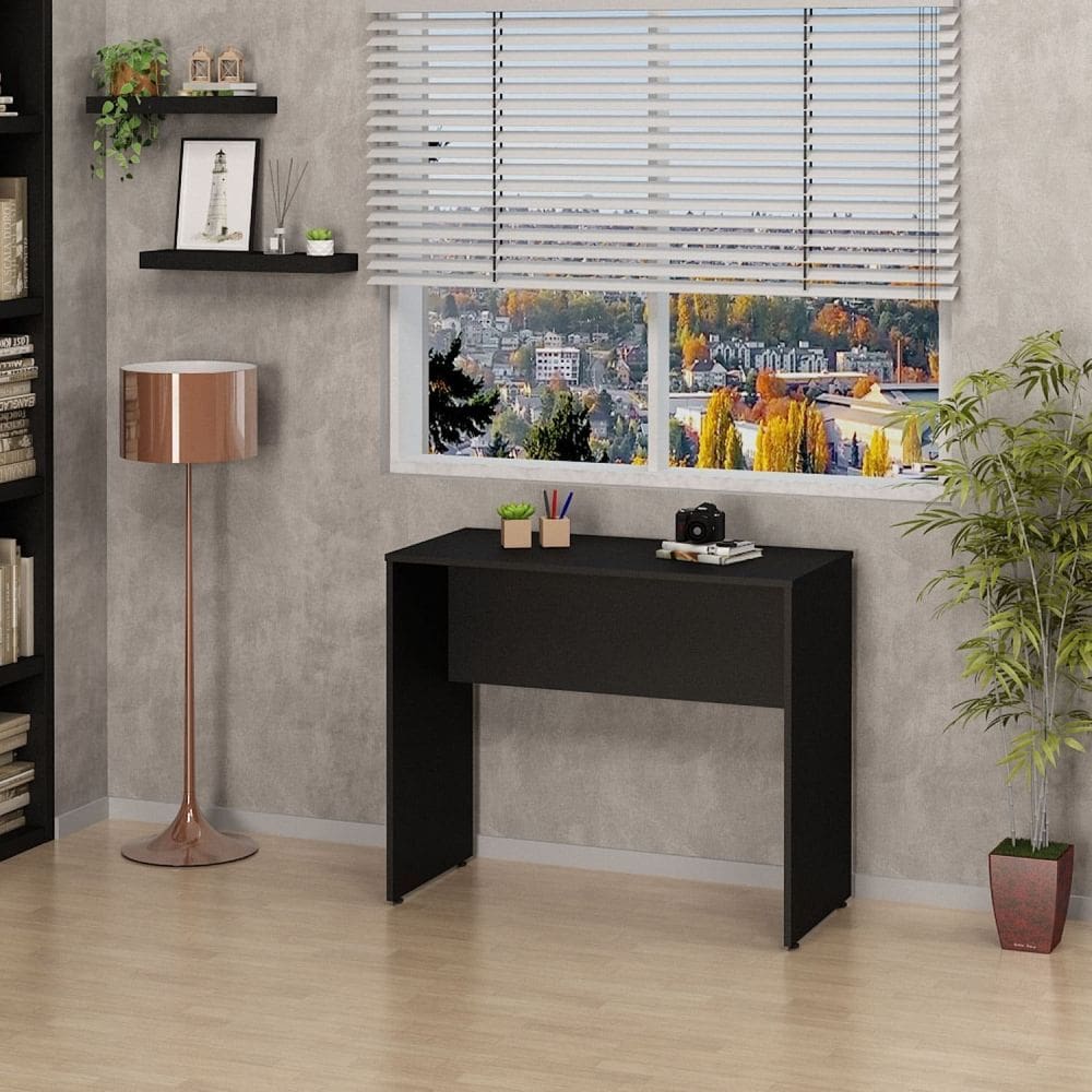 Mesa Escrivaninha Estudo Notebook 90cm X 72cm Office Preto