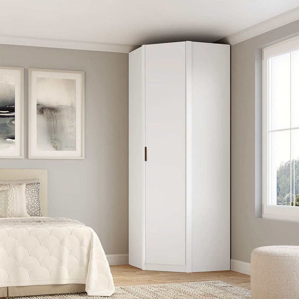 Módulo Guarda-roupa 1 Porta Canto 45 Clean Altezza Branco