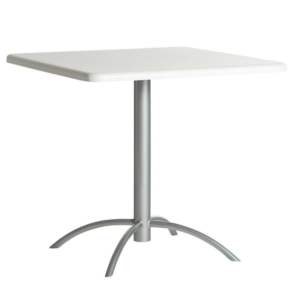 Mesa de Jantar Quadrada 75,5x79cm Casual Cromado/Branco