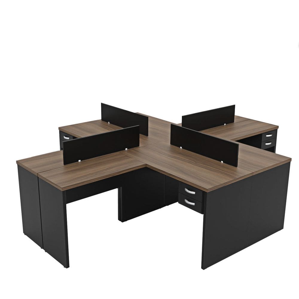 Escrivaninha para Escritório em L Office Nogal/Preto