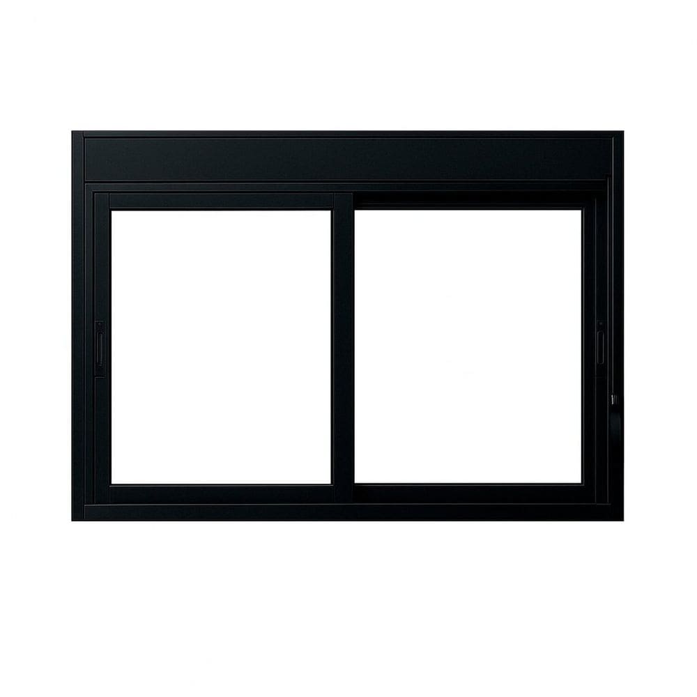 Janela Persiana 2 Folhas Vidro Segurança 6cm 120cm x 120cm Fábrica do Alumínio Preto