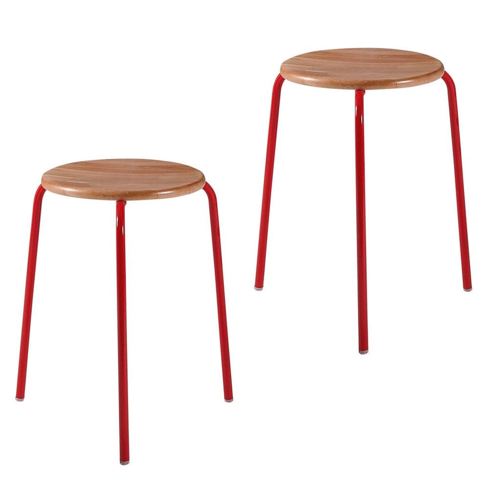 Conjunto 2 Banquetas para Sala de Jantar Cumbuca Vermelho