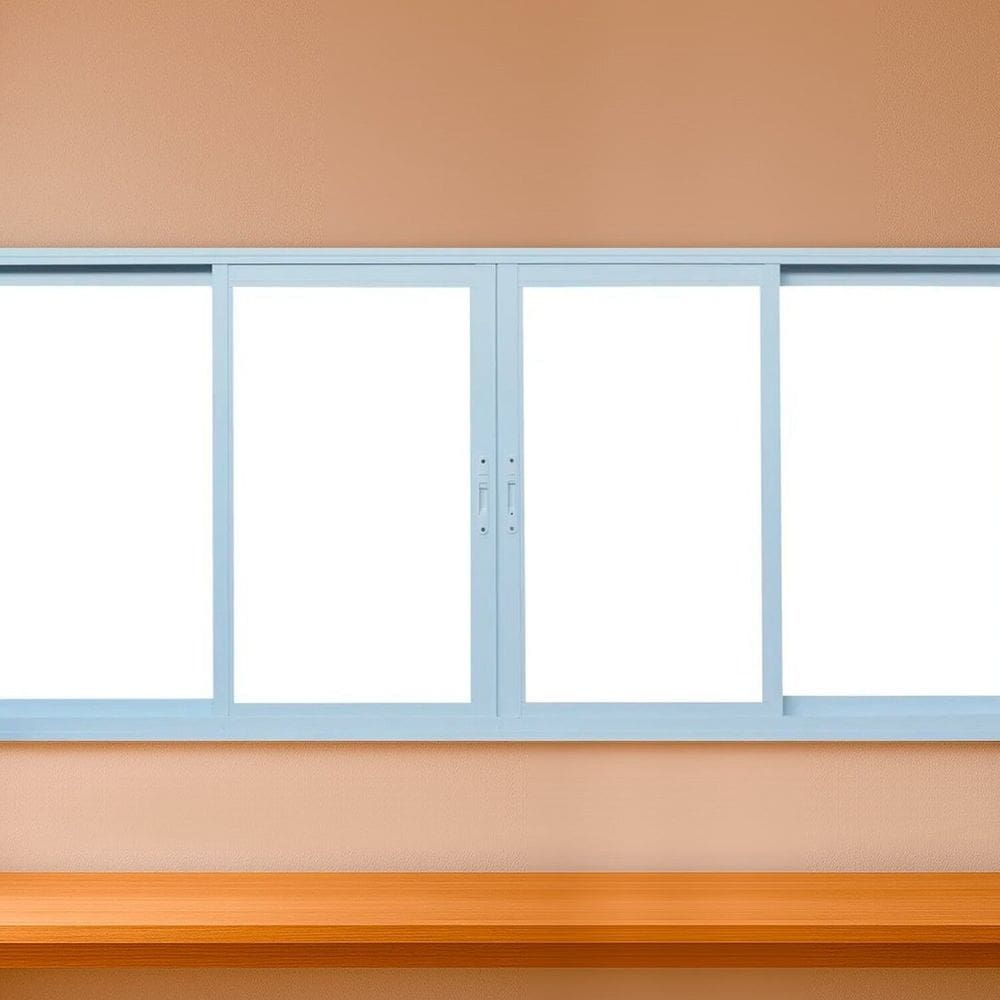 Janela Correr 4 Folhas Vidro 150cm x 100cm Vidro de Segurança 6cm Fábrica do Alumínio Branco