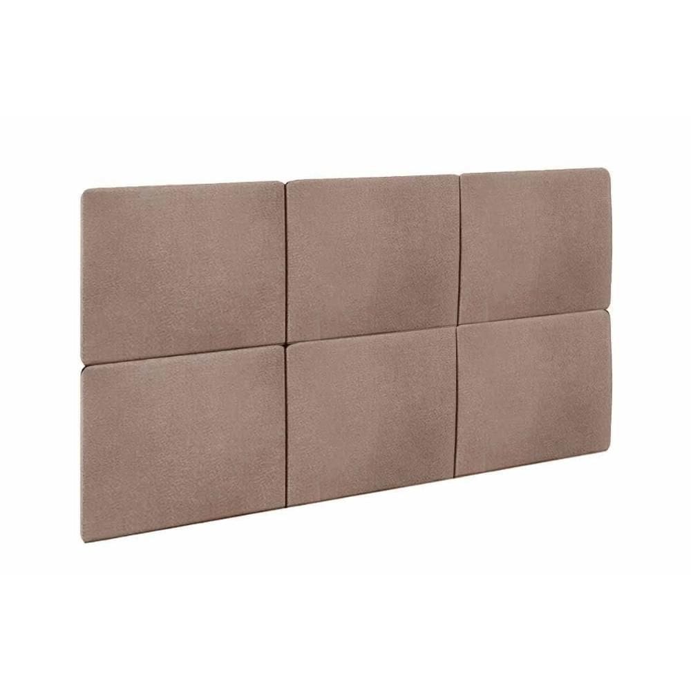 Cabeceira Cama Box Estofada Modulada Lucca (3un) Casal/Queen - Linho Capuccino - Rufato