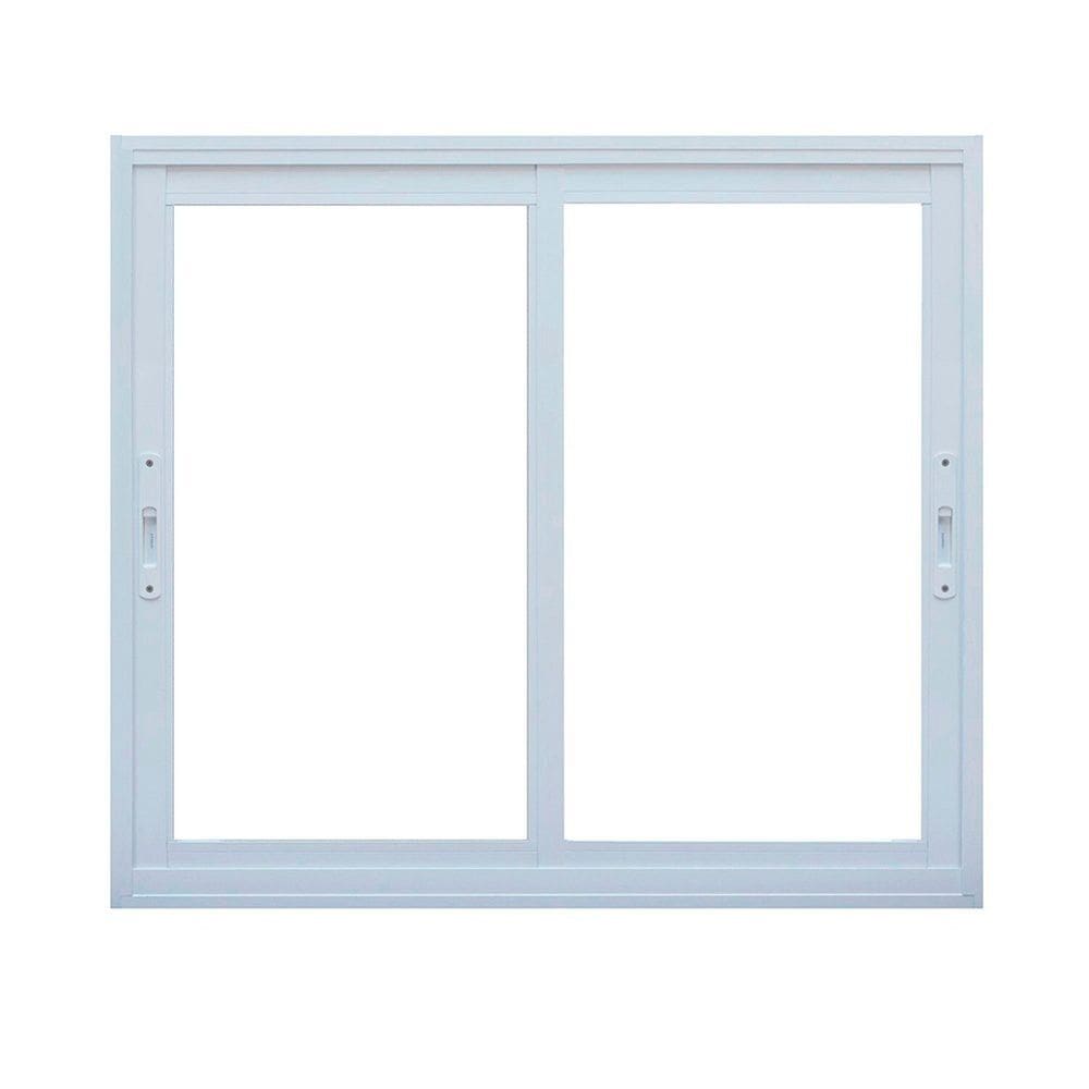 Janela de Correr 2 Folhas 200cm x 100cm Vidro de Segurança 6cm Fábrica do Alumínio Branco