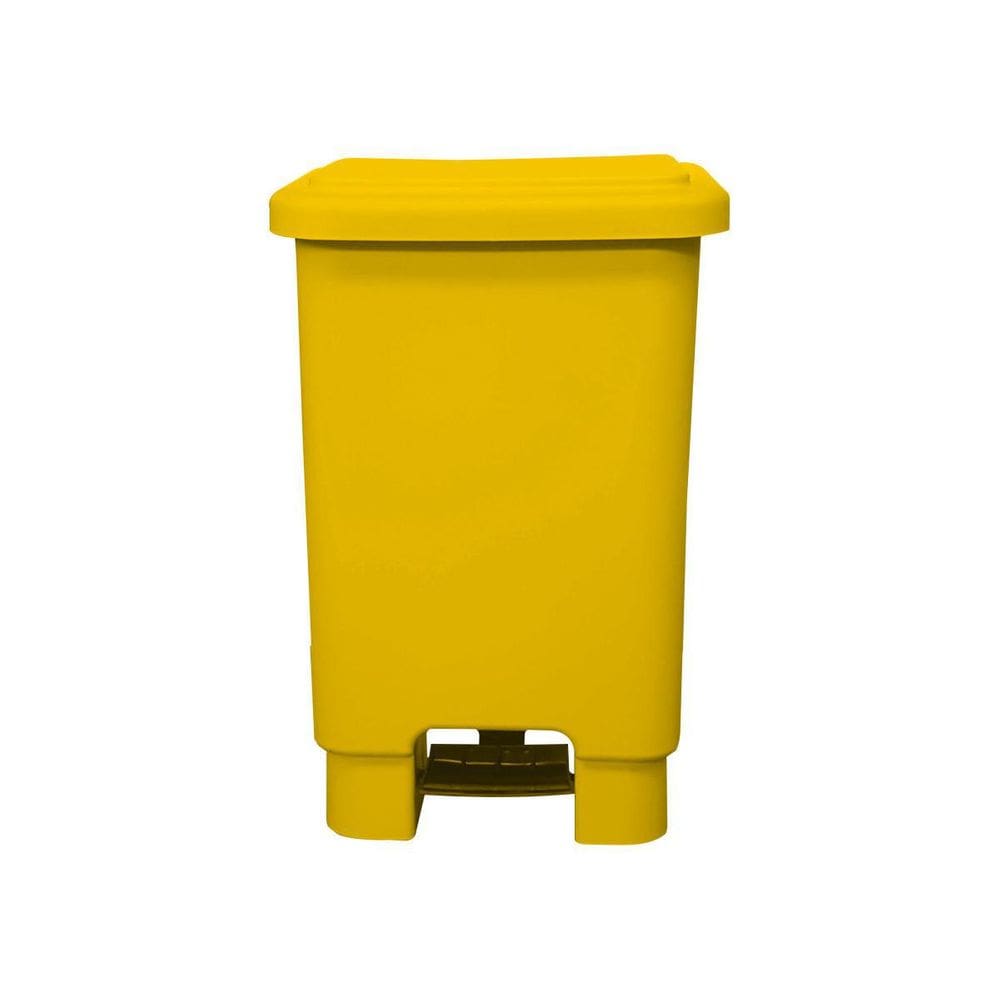 Lixeira Plástica Retangular Com Pedal 25 Litros - Amarelo