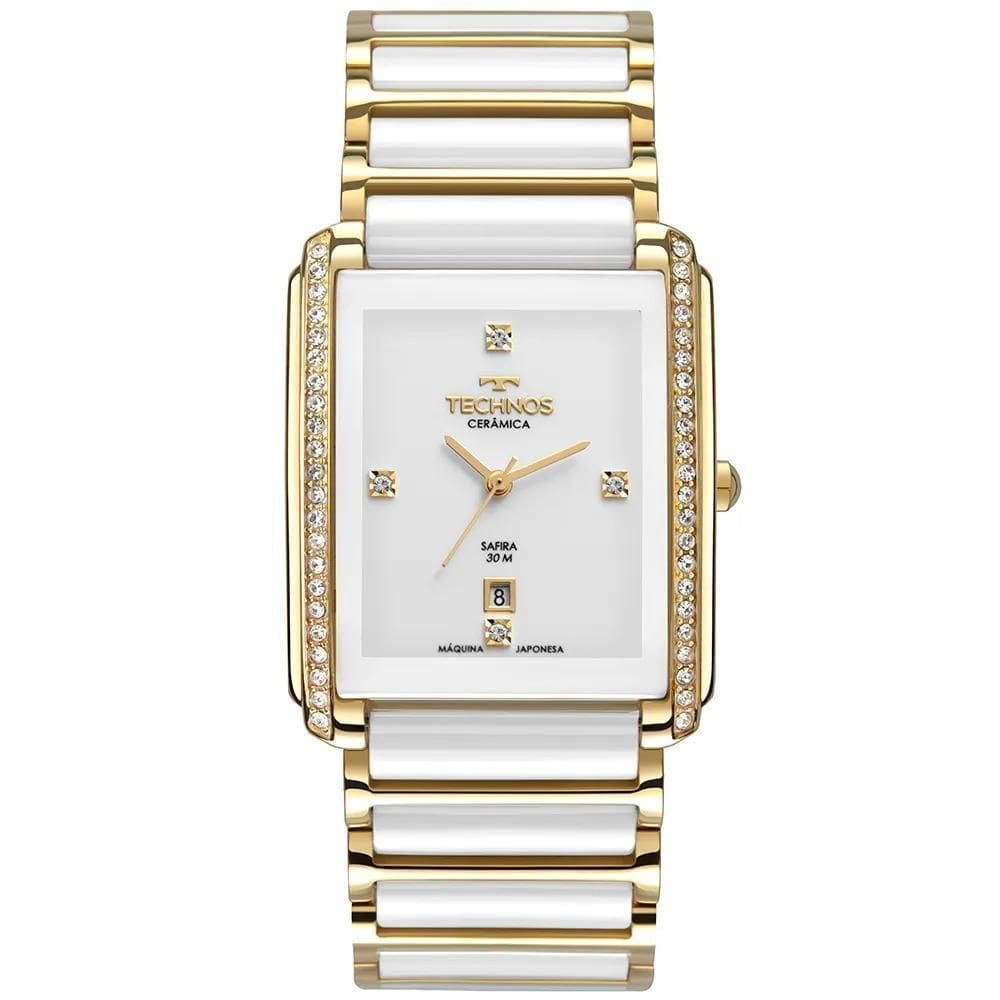 Relógio Technos Feminino Ceramic Sapphire Dourado - GN10AX/4B