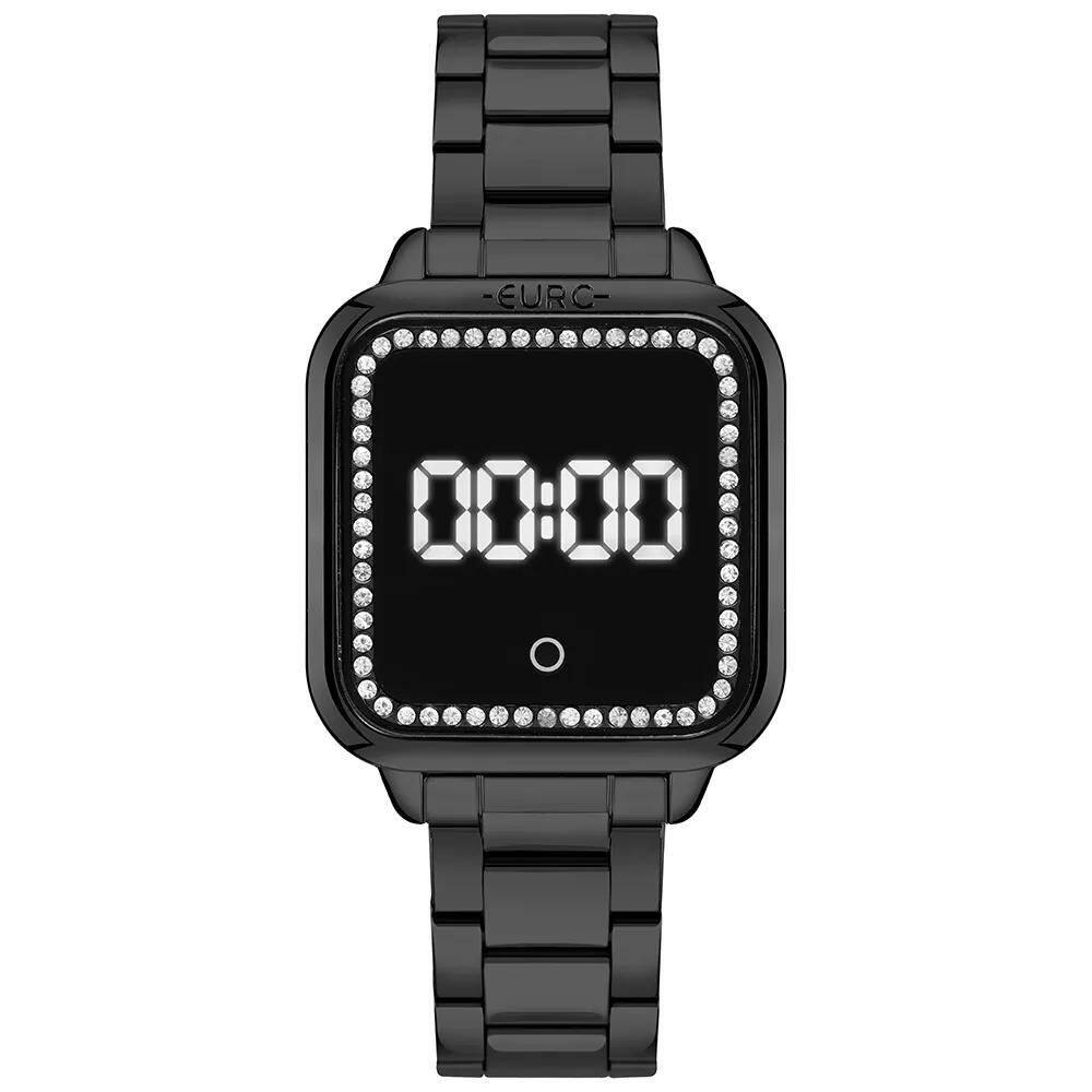 Relógio Euro Feminino Ff Led Preto - EUMD2404AC/4P