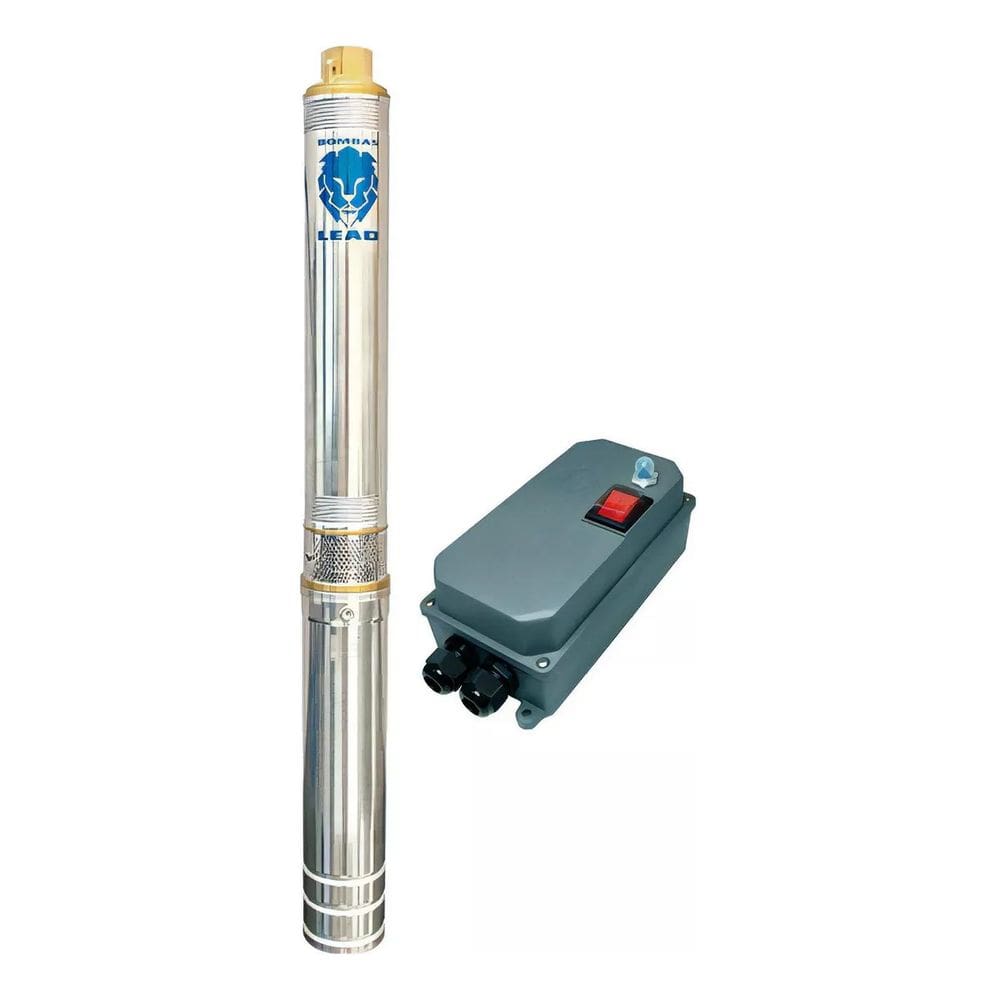 Motobomba Submersa Leão 3 Pol 1,0 Cv Monofásica 220v Painel Box