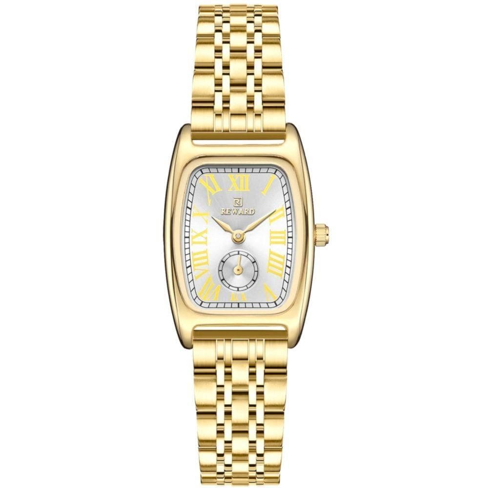 Relógio Feminino Vintage Pulseira Em Aço Mostrador Elegante Casual à Prova D´agua Dourado