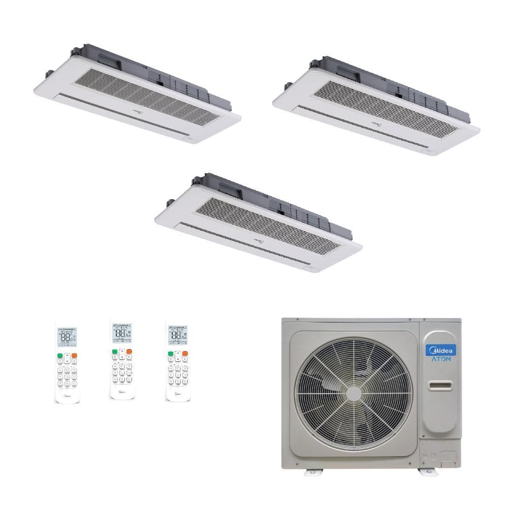 Ar Condicionado Split Inverter Midea 28000 BTUs (3x 12000 Cassete 1 Via ) Quente/Frio - 220V